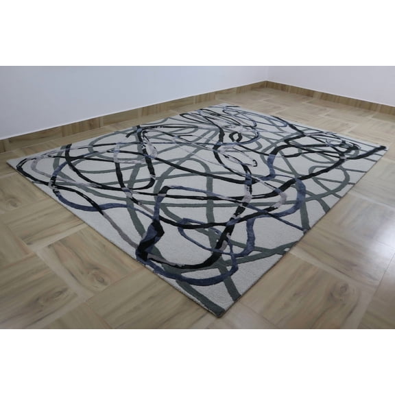 Artcore Artcore Tufted Gray Geometric Area Rugs, 3' x 5'