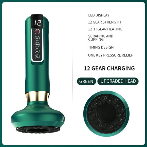 EGNMCR Cupping Set Gua Sha Massage Pressure Relief Heating Pressure Relief 12 Modes Smart Cupping Portable Rechargeable Cupping Massage Tool Massage machine