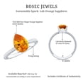 thumbnail image 5 of Rosec Jewels Certified Lab Grown Orange Sapphire Engagement Ring - 2.5 Carat - AAAA Grade - Orange Sapphire Ring With Surprise Diamond, 14K White Gold, US 13.00, 5 of 8