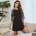 thumbnail image 3 of Ladies Solid Color Plus Size Pajamas Nightgown Red XL, 3 of 9
