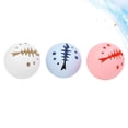 thumbnail image 2 of EeaseMX 3 juguetes para gatos, bolas de hierba gatera con forma de espina de pescado hueca, campana, bola luminosa, juguetes para gatitos, juguetes para jugar con mascotas., 2 of 7