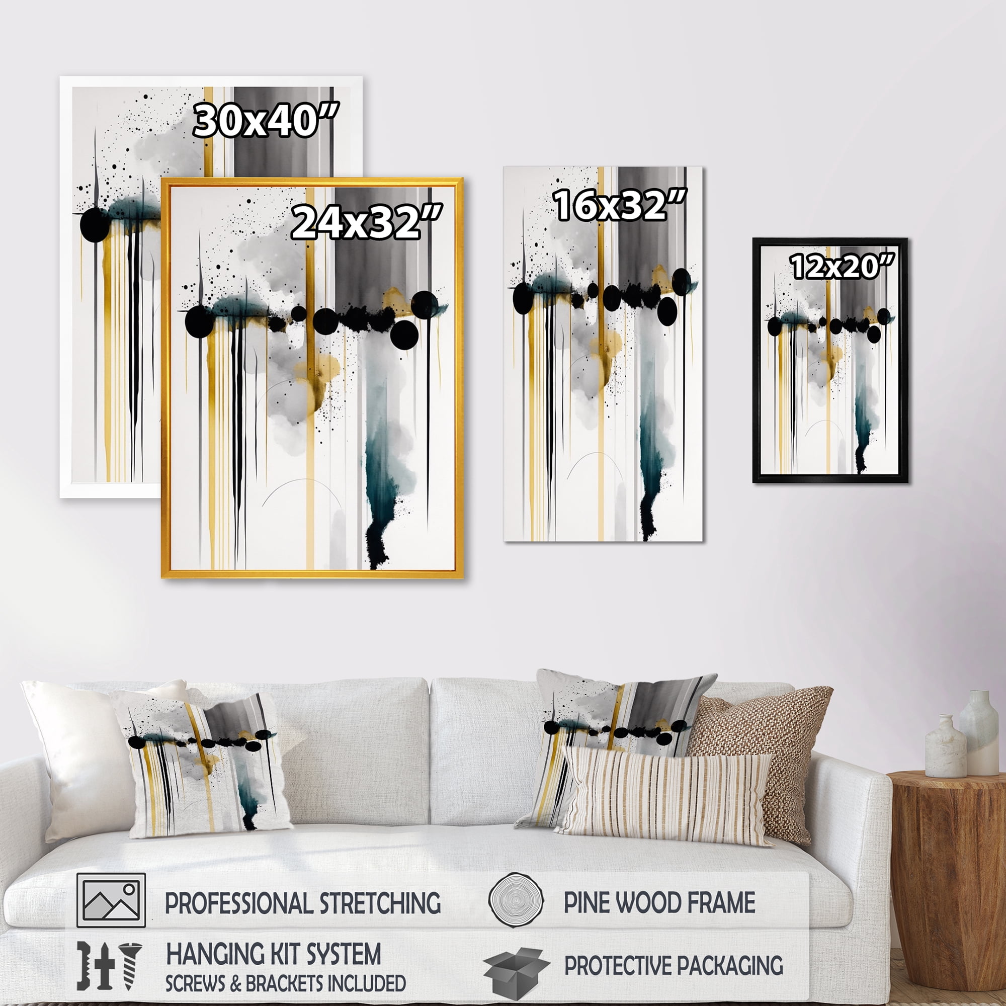 Designart Abstract Transitional Shapes III Canvas Wall Art