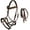 Brown/Beaded, variant on Horse Western Black Leather Beaded Bitless Padded Sidepull Bridle Reins 77RS24BK