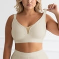 thumbnail image 2 of PMVFHDE Full Coverage T-Shirt Bra Wireless Seamless Comfort All-Day For Large Bust Women's Everyday Underwear Beige - XXXL, 2 of 4