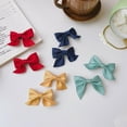 thumbnail image 2 of Big Hand-made Hair Bow Alligator Clips for Girls, Solid Color Boutique Hair Accessories for Baby Toddlers Kids, Set of 2, 2 of 4