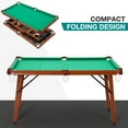 thumbnail image 3 of 55" Folding Pool Table Portable Foldable Billiards Table with 2 Cue Sticks 16 Balls Triangle Chalk Pool Game Table for Kids and Adults, 3 of 8