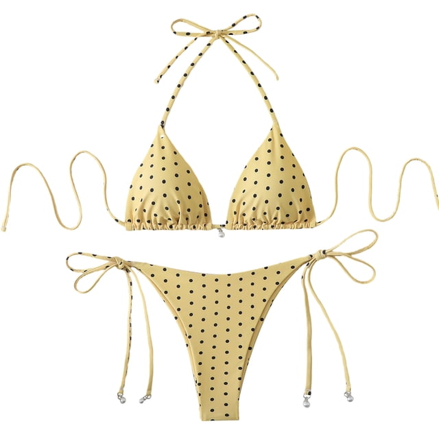 Traje de baño de 2 piezas para mujer, trajes de baño para mujer, bikini de cintura alta con cordón ajustable, traje de baño dividido para mujer