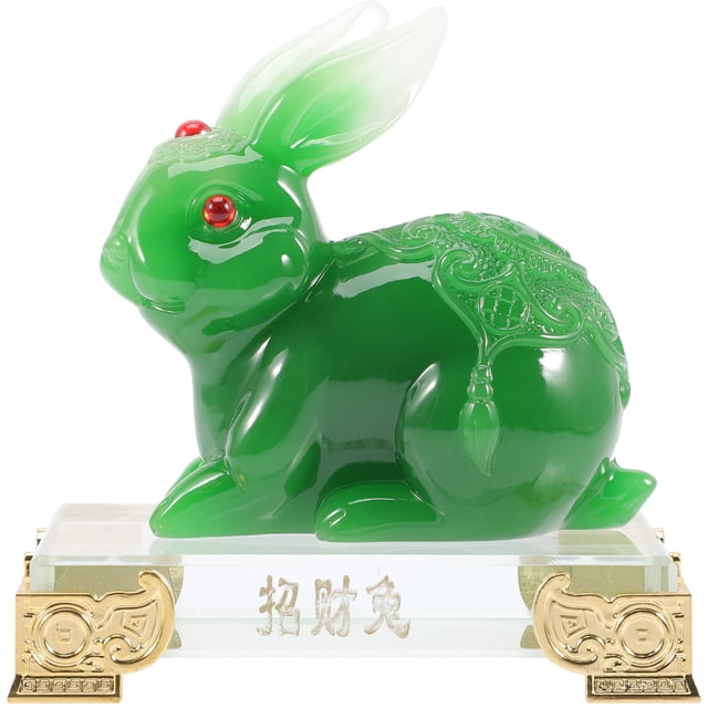 Estatuilla de conejo, decoración de mesa, conejo del zodiaco, artesanía, estatua decorativa de conejito, decoración del hogar
