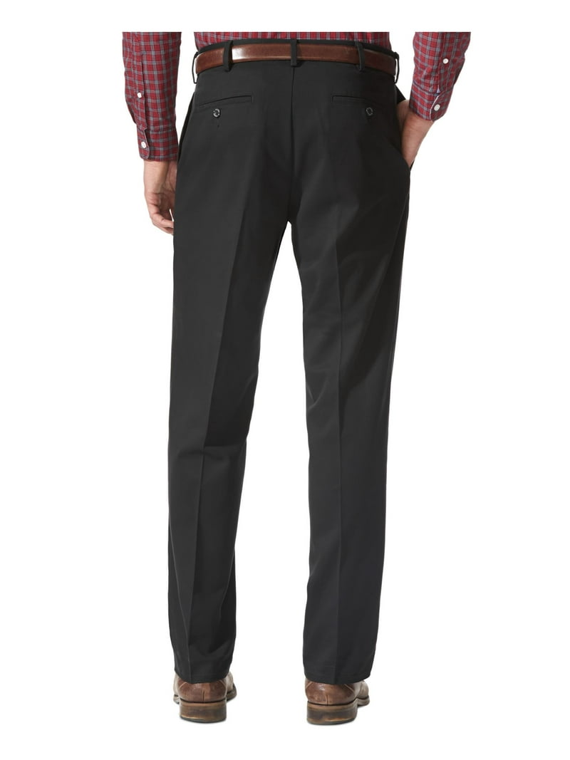 DOCKERS Mens Black Stretch, Relaxed Fit Cotton Pants 34X34