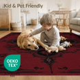 thumbnail image 4 of ODIKA 8'x10' Washable Area Rug Deep Red Ornate Medallion Design Intricate Baroque Style with Elegant Flourishes for Dining Room, Large Office, Lounge, Non-Slip Chair-Friendly Mat, 4 of 7