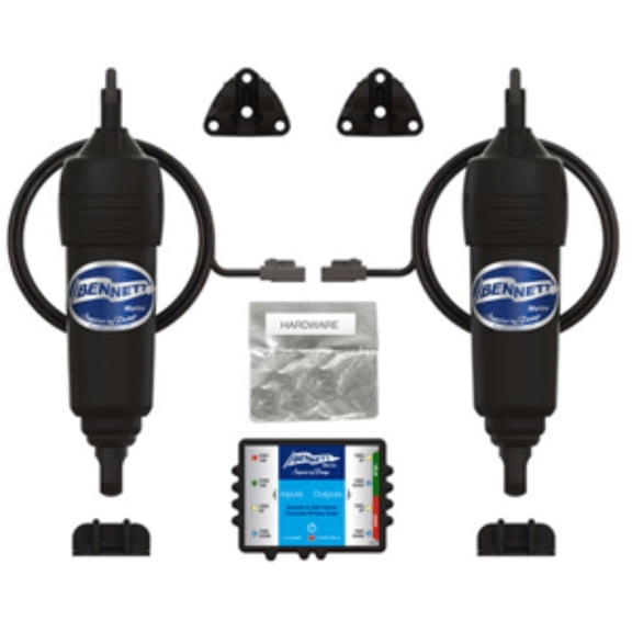 14" Black Outdoor Marine Bennett Hydraulic to Bolt Electric Conversion Kit
