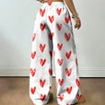 thumbnail image 6 of Hearthz Women’s Pajama Pants Drawstring Wide Leg Valentine's Day Heart Print Comfy Pants for Women Baggy Soft Comfy Lightweight Sleep Pants for Women, 6 of 6