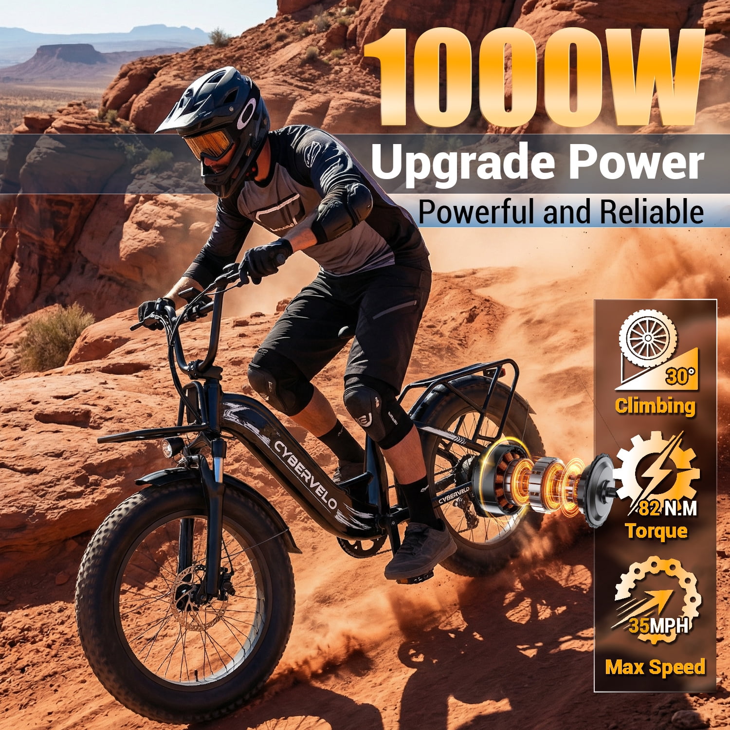 Aoango 1000W Electric Bike,48V 20AH Removable Battery EBike,Electric Bike for Adults, 20" Fat Tire ebike, Adult Electric Bikes for Commute All Terrain one year warrenty