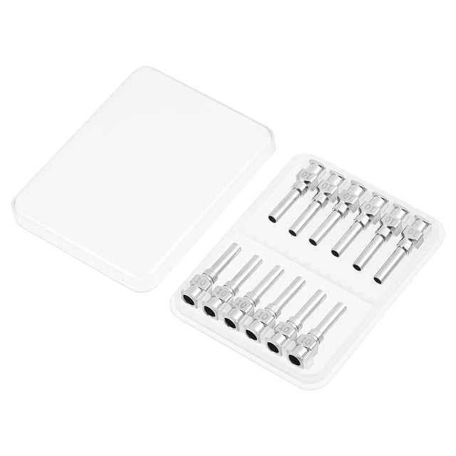 ELAYARD 12Set Industrial Use Laboratory Precision Stainless Steel Dispensing Needles Blunt Tips 0.98x0.20x0.10in