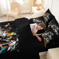 thumbnail image 4 of Castle Fairy Splash Motocross Bedding Comforter Set 7-Piece for Teens, Muddy Trail Jump King Bedding Sets for Kids Bedroom, Black Orange,Black Reversible, 4 of 7