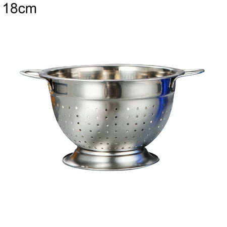 

Grofry Multipurpose Drain Basket Wear Resistant Stainless Steel Easy Grip Kitchen Washing Strainer Bowl for Fruit 18cm