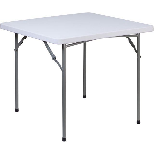 Mesa plegable Flash Furniture Cuadrada de plástico blanco de granito 2.81 pies