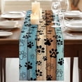 thumbnail image 3 of Table Runners 72 Inches Long Dress Scarves, Light Blue Brown Farmhouse Kitchen Table Runner, Coffee Tablerunners, Rustic Farmhouse Dog Paw Vintage 13x72 Inch, 3 of 9