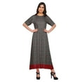 thumbnail image 1 of Moomaya Long A-Line tunic Kurti Dress For Women Elbow Sleeve Printed Casual Kurti, 1 of 5