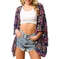 thumbnail image 4 of Haute Edition Women's Lightweight Summer Kimono Cardigan Cover Up in Leopard and Floral, 4 of 4