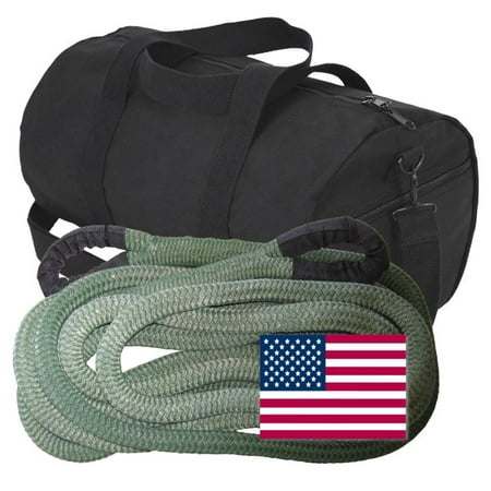 

U.S. made OD GREEN PolyGuard Kinetic RECOVERY ROPE (Snatch Rope) - 5/8 inch X 20 ft with Heavy-Duty Carry Bag (UTV/ATV VEHICLE RECOVERY)