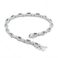 thumbnail image 2 of 925 Sterling Silver Marquise White Multicolor CZ Classic Tennis Bracelet, 2 of 4