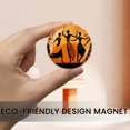 thumbnail image 5 of Round Fridge Magnets, 1Pcs 3in Cute Refrigerator Magnets Decorative for Whiteboard, Classroom, Locker, Kitchen, Birthday GiftsAfrican Women Dancing in The Style of Ndebele Art, 5 of 6