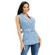 thumbnail image 2 of Chaleco de mezclilla con cinto Roman Fashion /Juvenil, DV001 (Mezclilla tono claro) azul M, 2 of 4