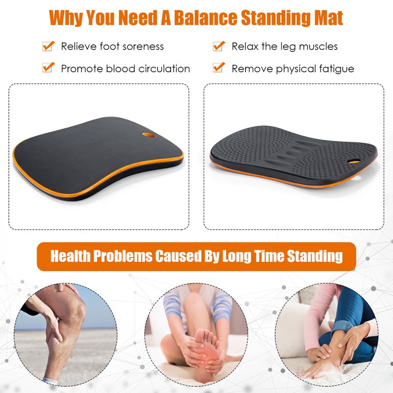 Costway Anti Fatigue Wobble Balance Board Mat W/ Massage Points For Standing  Desk Workout : Target