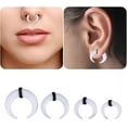 thumbnail image 6 of Acrylic Black Septum Pincher Tapers 0G 8mm Buffalo Horseshoe Taper Ear Rings Nose Septum Piercing Jewelry, 6 of 6