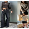 thumbnail image 3 of Femmes T-shirt Manches Longues Stretch Solide Slim Fit Dames Fall Tops, 3 of 4