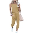 thumbnail image 2 of FAIWAD Women's 2 Piece Outfit Sleeveless Round Neck Tops with Sweatpants Active Tracksuit Lounge Wear, 2 of 5