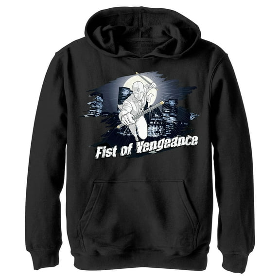 Boy's Marvel: Moon Knight Mr. Knight Fist of Vengeance Pull Over Hoodie Black Small