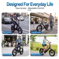 thumbnail image 3 of Lilypelle Folding Electric Bicycle for Adults,48V 500Wh UL2849(By SGS) Battery,Peak 1200W Motor,20"×3.0" Fat Tire 7 Speed Off-Road Electric Step-Thru Bicycle, 20MPH, Fits for 4'9" to 6'5",30-50Miles, 3 of 12