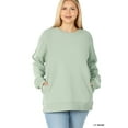 thumbnail image 3 of Zenana Women & Plus (S-3XL) Basic Relaxed Long Sleeve Round Neck Sweatshirts w/Side Pockets, 3 of 3