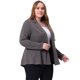 thumbnail image 1 of Blazer de talgrande pamujer con solacon muescas, dobladillo con volantes y péplum, paNavidad gris 5X, 1 of 5