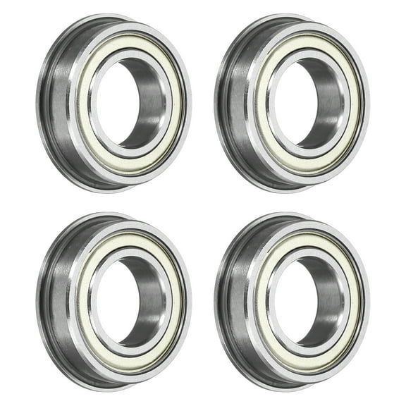 Uxcell F6800ZZ Flanged Ball Bearing, 4pcs 10 x 19 x 5 mm Chrome Steel Double Shielded ABEC3 ZV2 Flange Bearings