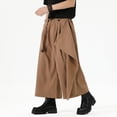 thumbnail image 6 of Aueoeo Men's Skirt Pants Loose Wide Leg Haren Pant Casual Japanese Harajuku Pant Fashion Trousers Coffee 3X-Large, 6 of 7