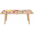 thumbnail image 6 of Hauteloom Dilkon Upholstered Entryway Bedroom Bench - Patchwork Style - Foot Stool - Red, Yellow, Green, Colorful - 18" x 45" x 15", 6 of 8