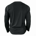 thumbnail image 3 of Men'S Henley Shirts Raglan Long Sleeve Casual Slim Fit Fashion T-Shirts Black XXL, 3 of 4