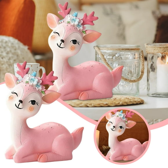 Elegant Deer Sculpture Desktop Ornament for Living Rooms and Bedrooms Hand Carved Resin Figurine Enhancing Nature Lover