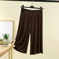 thumbnail image 2 of ManxiVoo Womens Modal Wide Leg Lounge Shorts with Elastic Waist for Home Wear Comfort M Size Coffee, 2 of 3