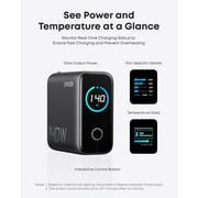 Anker Laptop Charger, 140W Max 4-Port GaN USB C Charger Block with Smart Display, Fast Charging Power Adapter, Touch Controls Compatible for MacBook, iPhone 17 Series (Include 5FT Cable, Non-Battery)