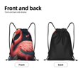 thumbnail image 2 of Lafuoo Colorful Floral Flamingo Pattern Drawstring Pocket, Adjustable Shoulder Strap Storage Bag Suitable for Men and Women-Small, 2 of 7