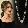 thumbnail image 2 of HOOUN Luxury 925 Silver,Gold Round Cut Cubic Zircon Women Necklace Pendant Jewelry-#1, 2 of 7