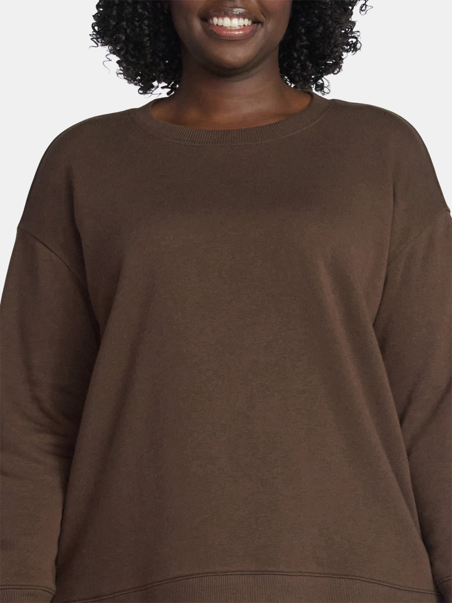 (2 pack) Terra & Sky Women's Plus Size Fleece Sweatshirt, Size 0X-5X