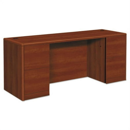 UPC: 0035349234328 | HON 10700 Kneespace Credenza Full Height Pedestals 72w x 24d x 29.5h Cognac
