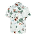thumbnail image 2 of Loose Hawaiian Shirt for Men Short Sleeve Casual Button Down Floral Shirts White With Palm Trees M, 2 of 7