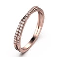 thumbnail image 2 of Crossing Style 0.45ct Diamond Moissanite 18K Rose Gold Over Silver Wedding Band, 2 of 4