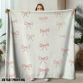 thumbnail image 5 of 1pc Pink Bow & Cream Flannel Throw Blanket - Ultra-Soft Lightweight All-Season Bedspread with White Bow Accent, Pink Bow Pattern on Cream - Cozy Sofa, Bed, Travel & Camping Blanket for,,, Dorm, 5 of 10